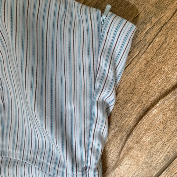 Express Stretch Pinstripe Strapless Midi Dress - Picture 11 of 13